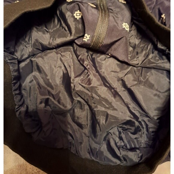 Diane Gilman VTG 100% Silk Black Patterned Zip-Up Jacket Windbreaker size small - Picture 11 of 14